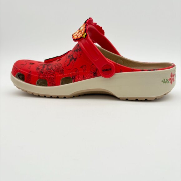 NWT Womens Size 12 Mens Size 10  Frida Kahlo Bone Red Crocs Classic Clogs - Picture 8 of 11